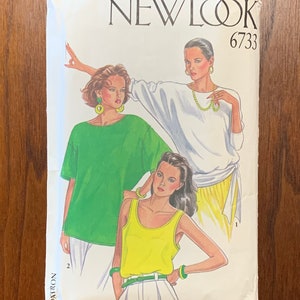 Vintage New Look Misses Tops Pattern 6733 Misses Size 8 through 18