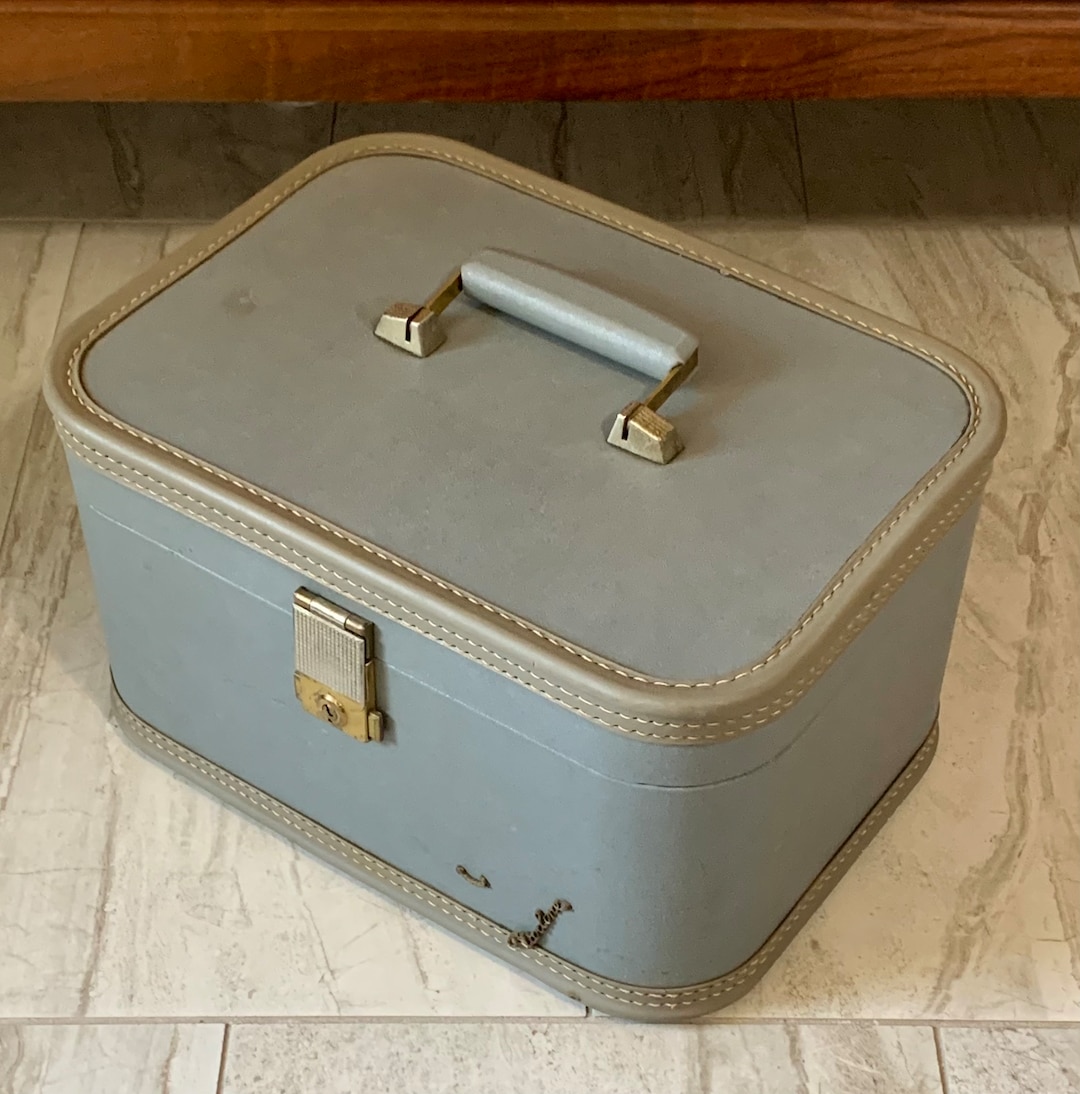 Vintage Starline Pale Blue Gray Train Case Suitcase, Hard Case, Luggage Etsy