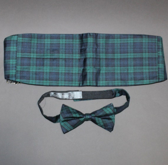 Vintage Daniel Crémieux Silk Bow Tie and Cummerbun