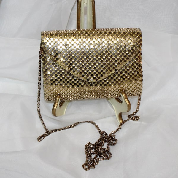 Beautiful Vintage Y & S Gold Metal Mesh Shoulder Bag Purse