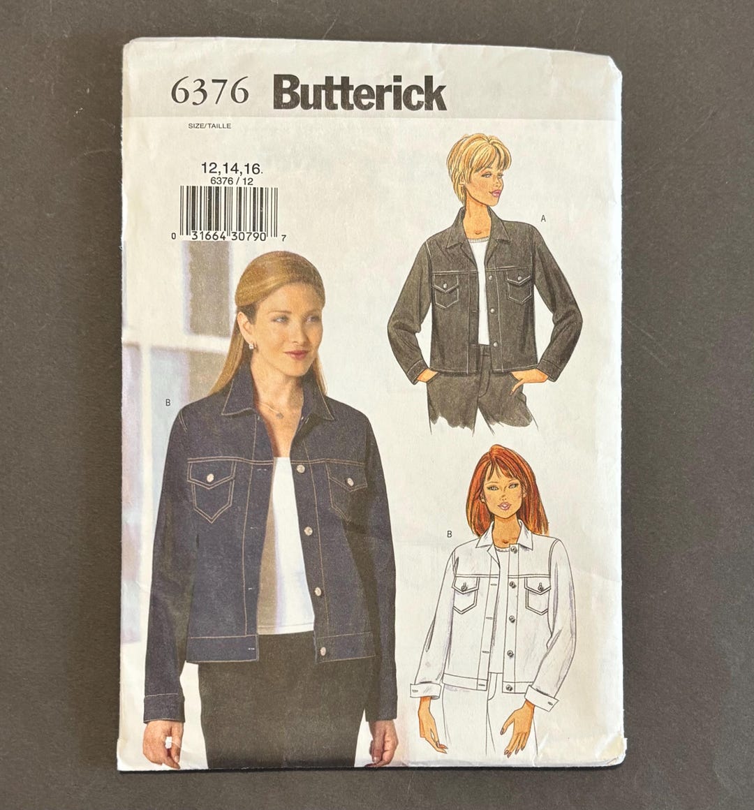 Vintage Butterick Misses Jacket Pattern 6376 Size 12-14-16 UNCUT - Etsy