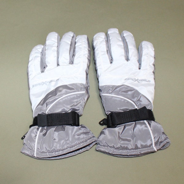 Vintage Men's ZeroXposur Thinsulate Two Tone Gray and Off White Polyester Gloves Size Small/Medium