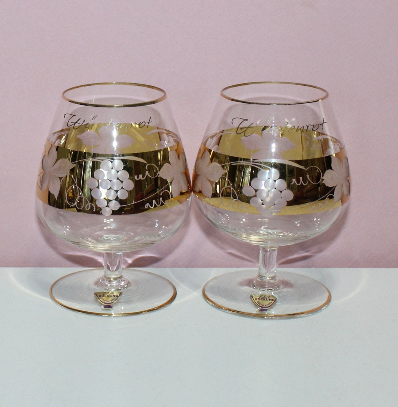 Vintage Pair of E and A Bockling German Brandy Glasses, Snifters Wüstenrot  - Etsy India