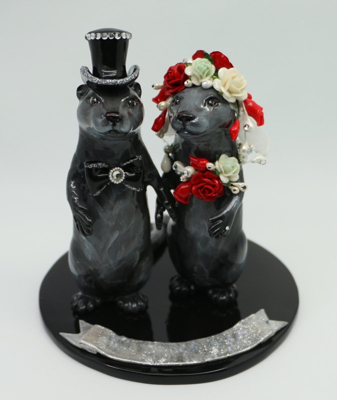 Otters Wedding Topper Cake Topper Bride and Groom Etsy