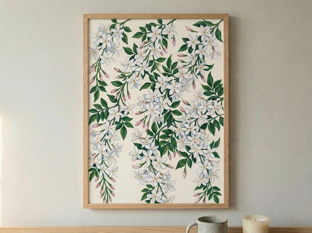 Jasmine | Asian Botanical Print | Flower Wall Art Poster - Etsy