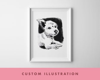Custom pet portrait, Dog illustration, Draw my dog, From your photo, Bespoke dog portrait, illustrated digital art, Printable file