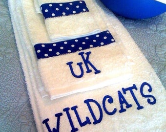 Embroidered Towel Set - Bath set -Towel Set- Bath Towel- College- Sorority - Wedding -Shower -New Home -Housewarming