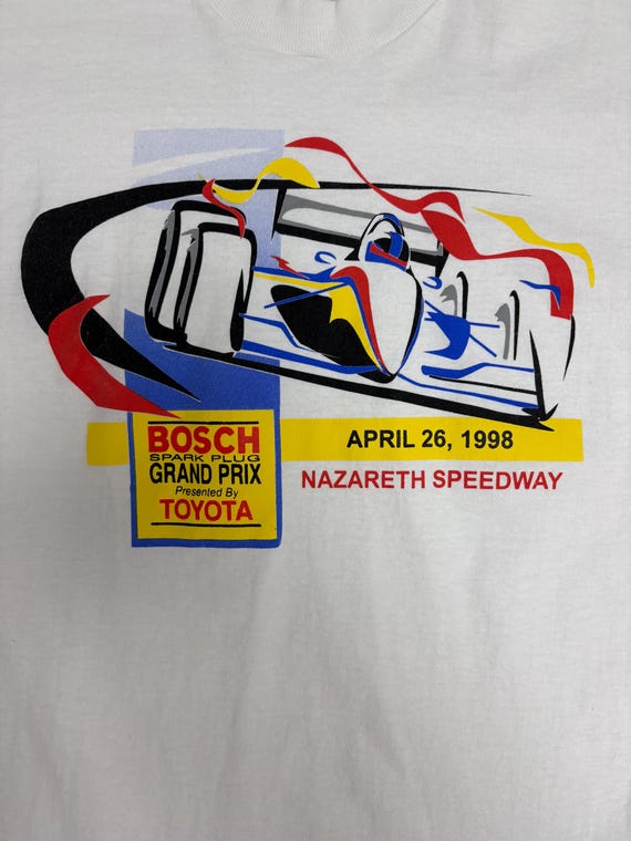 Bosch Spark Plug Grand Prix 1998 Vintage 90s White T-shirt Tee