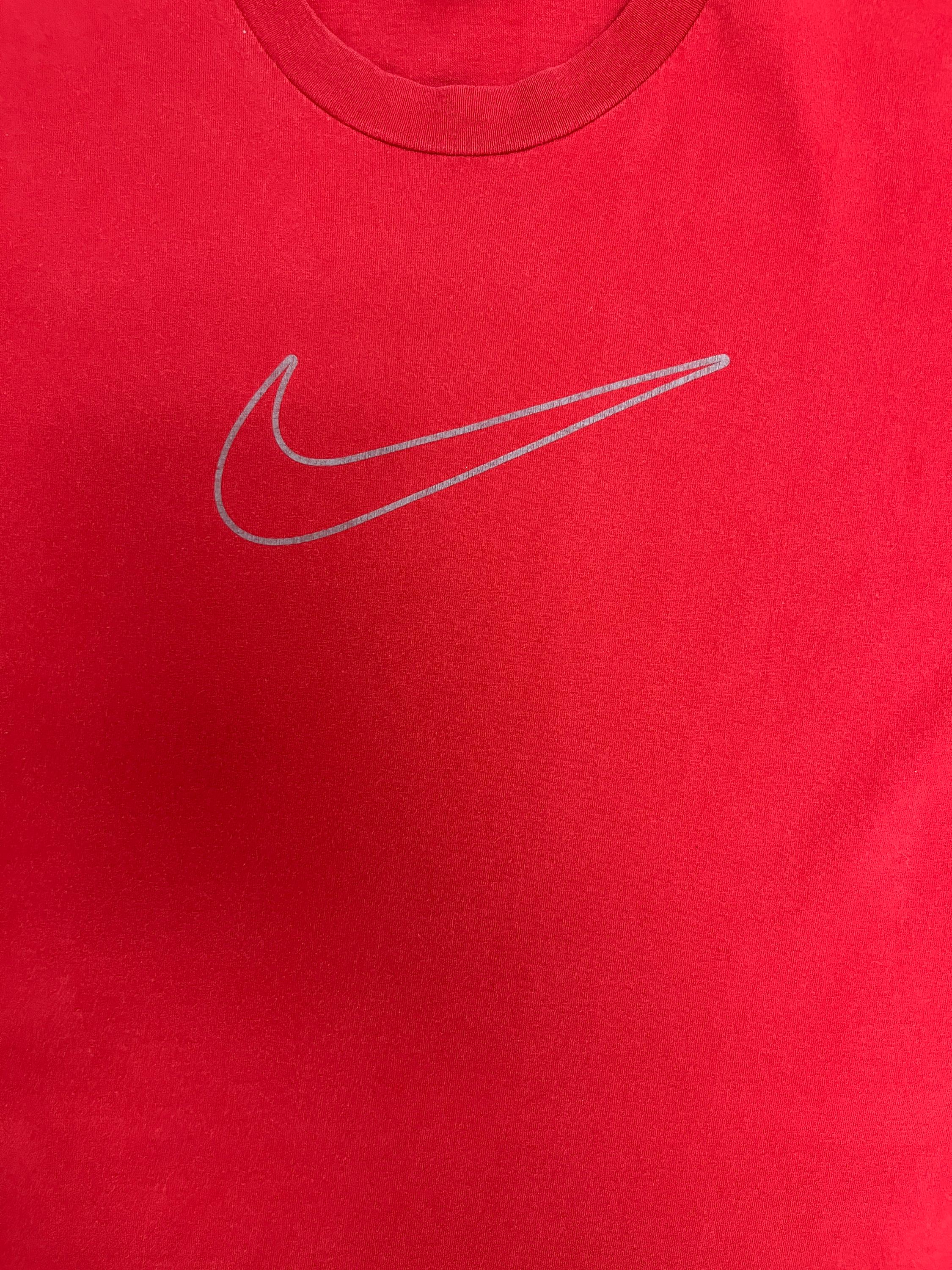 Nike Big Swoosh Vintage 90s Red T-shirt Tee Size XL - Etsy