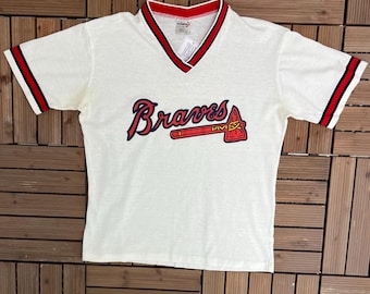 Atlanta Braves Vintage 90s White T-Shirt Tee Size Large