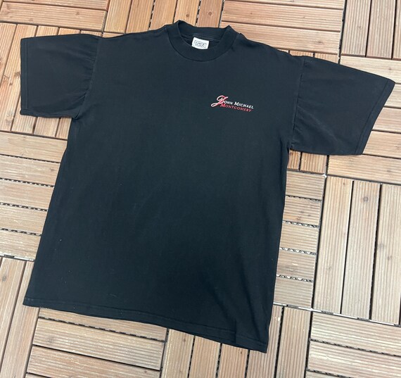 John Michael Montgomery What I Do Vintage 90s Black T-Shirt Tee Size Large View 3