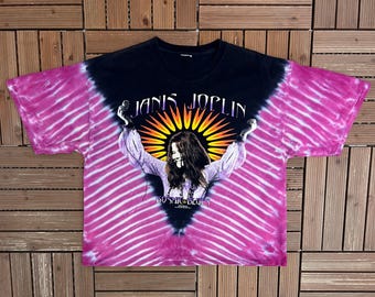 Janis Joplin Kosmic Blues Vintage Y2K Liquid Blue Blue T-Shirt Tee Size Large