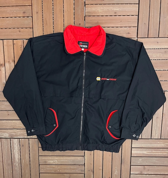 NAPA Brake and Chassis Vintage 90s Black Windbreaker Jacket Size X-Large