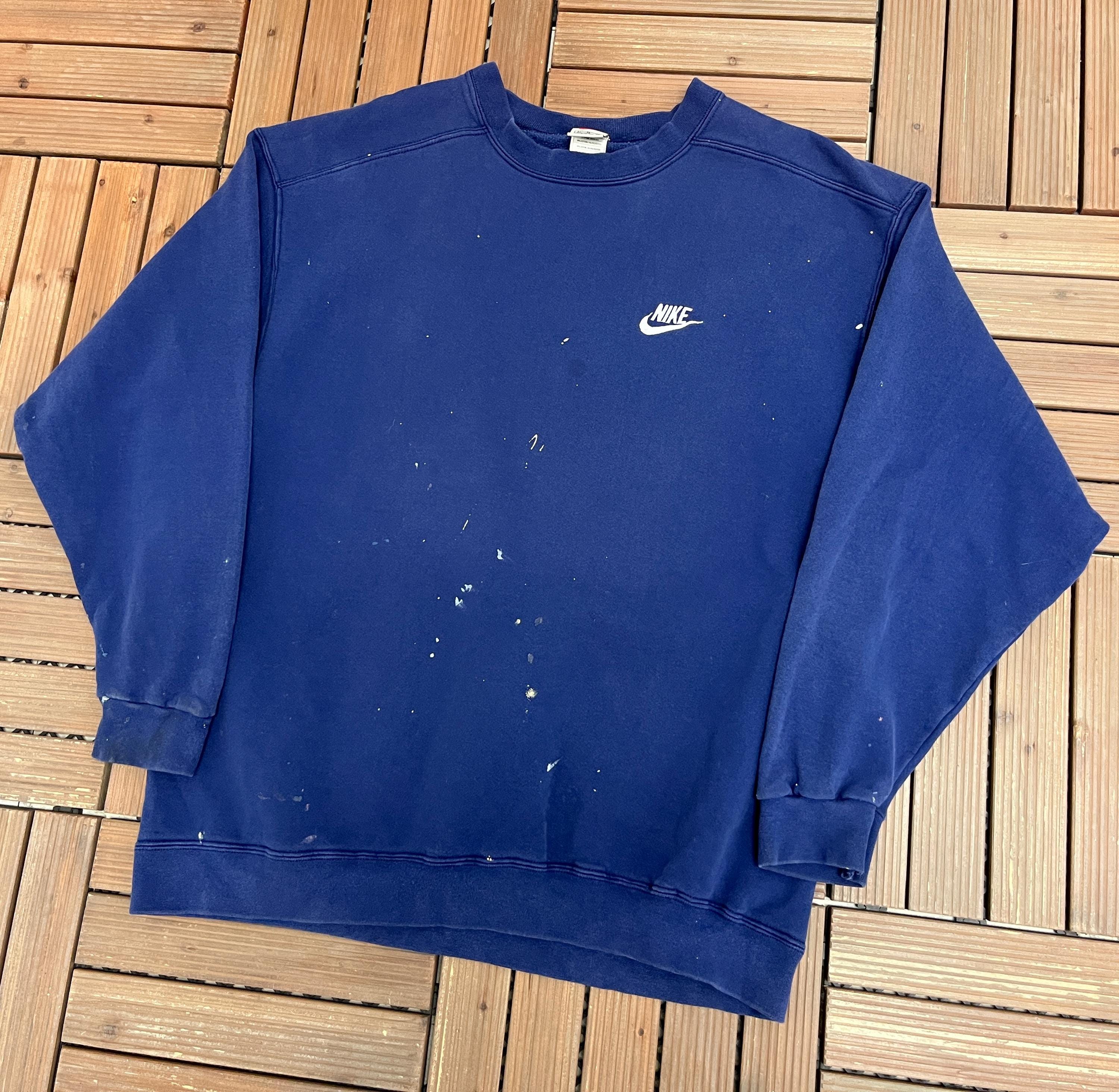 Nike Swoosh Embroidered Vintage 90s Nike Blue Crewneck Sweatshirt