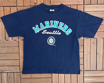 Seattle Mariners Vintage Y2K Blue T-Shirt Tee Size Large