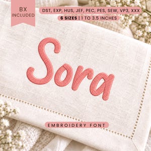 Sora Embroidery Font - Sans Serif Letters - Machine Embroidery Alphabet - 6 Sizes - BX, PES + More Formats