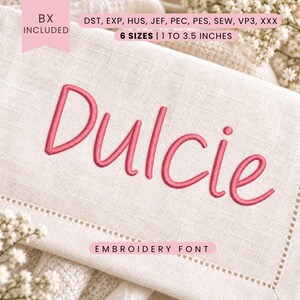 Dulcie Embroidery Font - Sans Serif Letters - Machine Embroidery Alphabet - 6 Sizes - BX, PES + More Formats