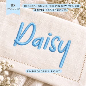Daisy Embroidery Font - Sans Serif Letters - Machine Embroidery Alphabet - 6 Sizes - BX, PES + More Formats