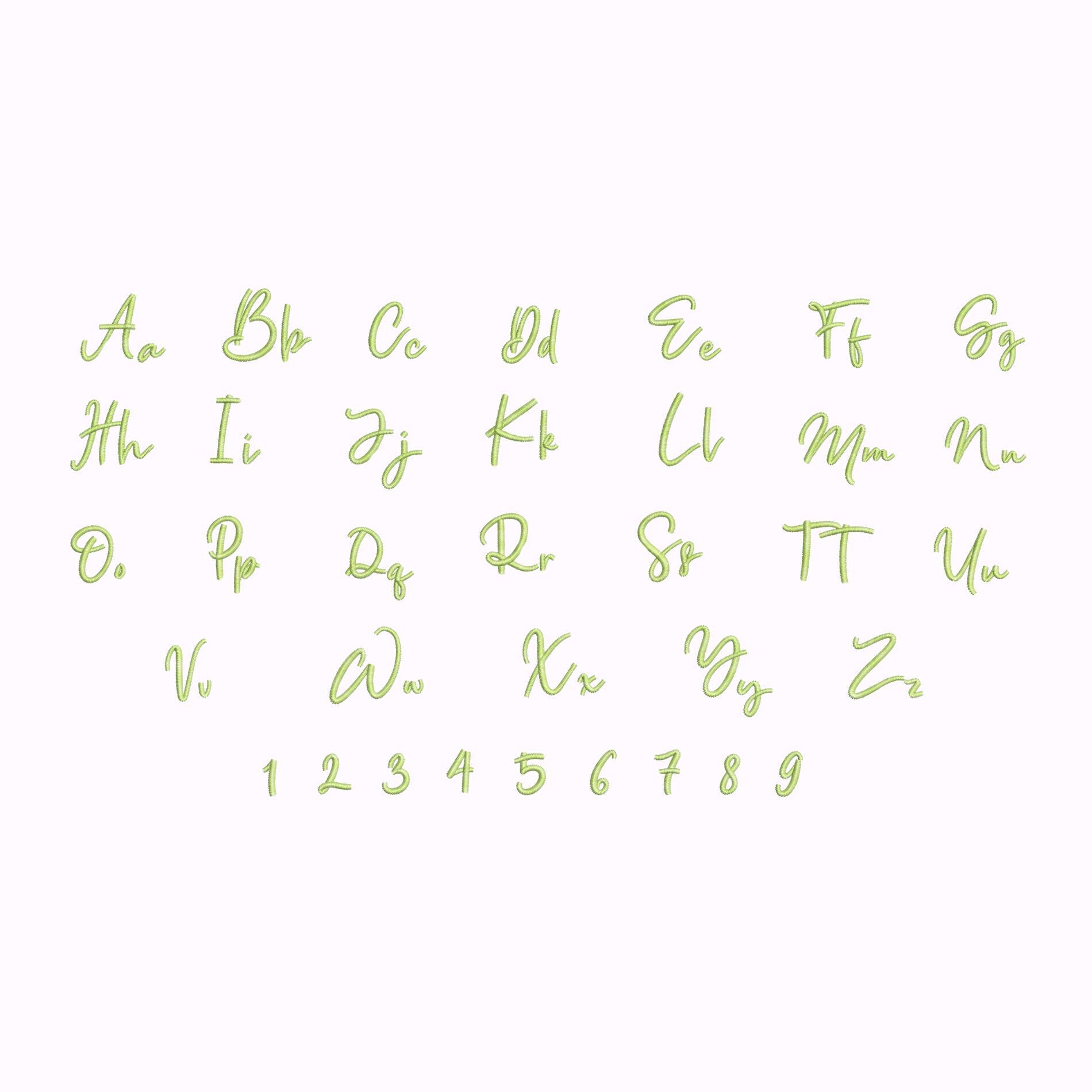 Lucia Script Embroidery Font - Modern Script - Machine Embroidery ...