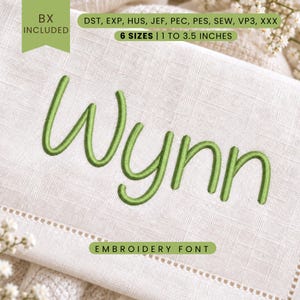 Wynn Stickschrift – Serifenlose Buchstaben – Maschinenstickalphabet – 6 Größen – BX, PES + weitere Formate