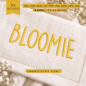 Bloomie Embroidery Font - Sans Serif Letters - Machine Embroidery Alphabet - 6 Sizes - BX, PES + More Formats