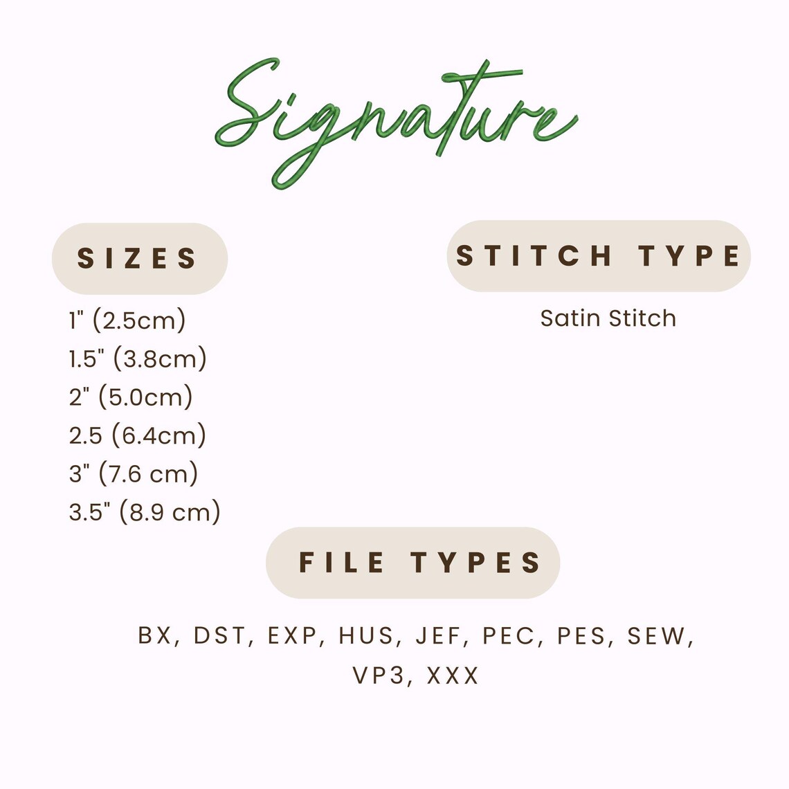 Signature Script Embroidery Font - Modern Script - Machine Embroidery ...