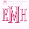 Fishtail Monogram Embroidery Font - Fishtail 2 Color Embroidery Font - Machine Embroidery Alphabet - 6 Sizes - BX, PES + More Formats