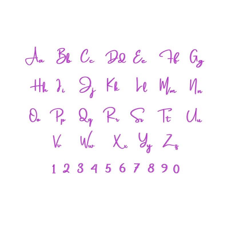 Mirabella Script Embroidery Font - Elegant Cursive Script - Machine ...