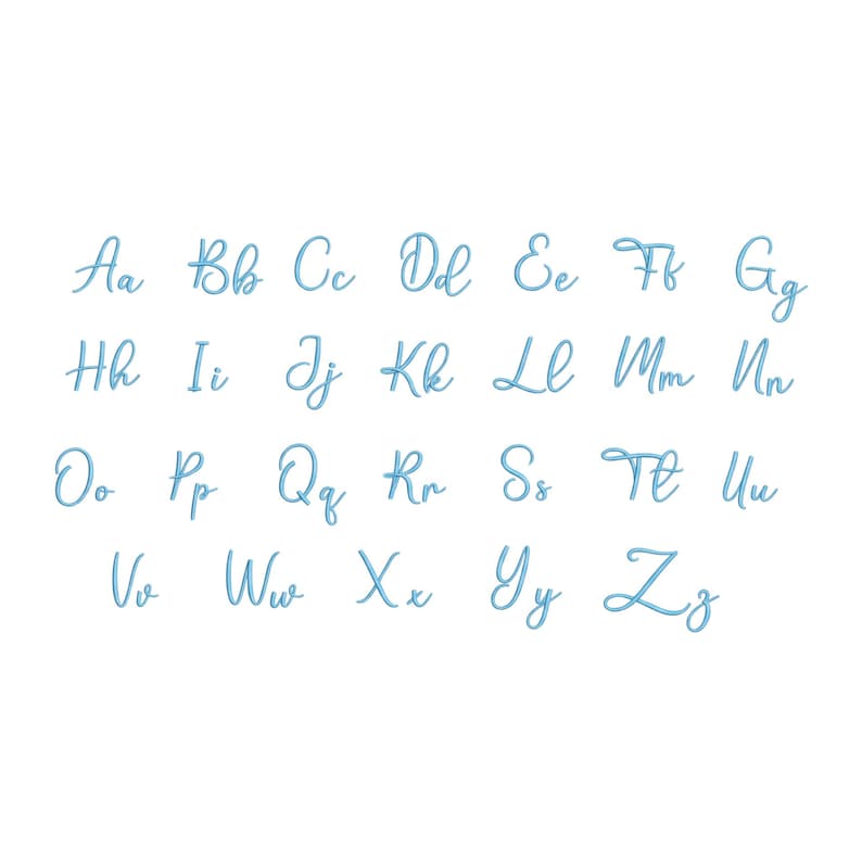 Elowynne Script Embroidery Font - Elegant Cursive Script - Machine ...