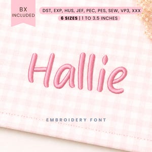 Hallie Embroidery Font - Sans Serif Letters - Machine Embroidery Alphabet - 6 Sizes - BX, PES + More Formats