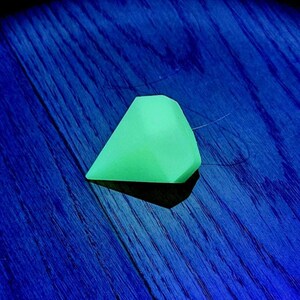 Glow-in-the-Dark Pendant "Ghost" | Invisible Suspension | Geometric Crystal | Embedded Design | 3D Printed PLA image 1