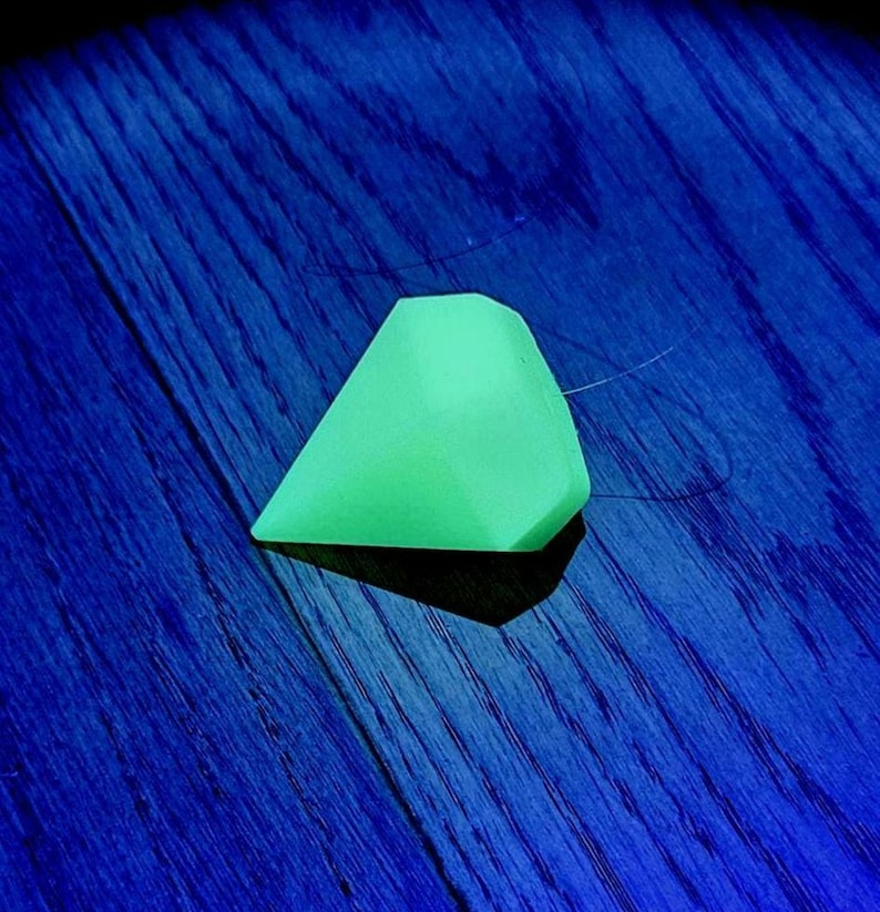 Glow-in-the-Dark Pendant "Ghost" | Invisible Suspension | Geometric Crystal | Embedded Design | 3D Printed PLA image 1