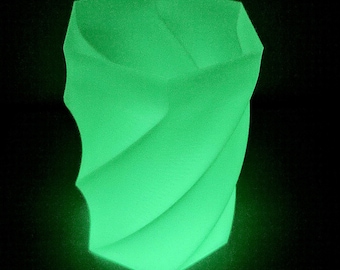 Glow in the Dark Monolith | Leuchtende Vortex Skulptur | Heilige Geometrie Altar Deko | Passives Nachtlicht & Energiesäule