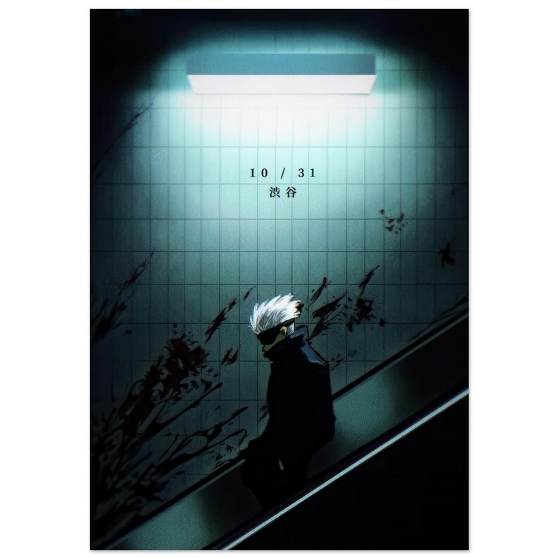 Anime Poster - Jujutsu Kaisen , Gojo Satoru , October 31st , Shibuya ...