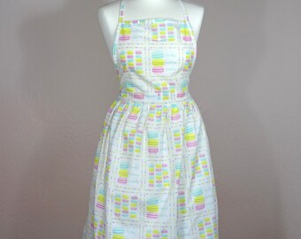 Women’s full apron Pin-up Retro Style pastel macaron print