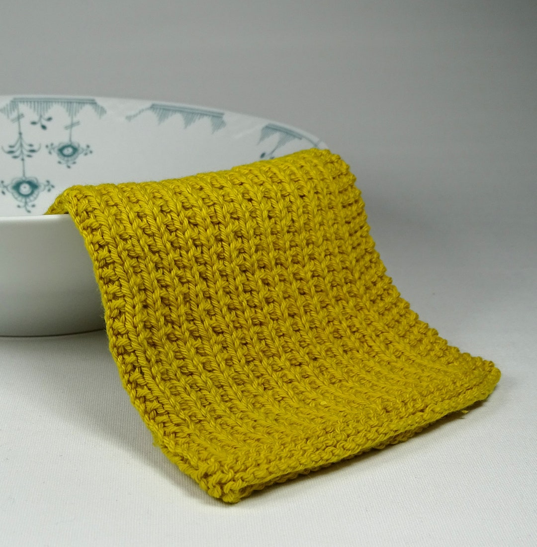 Hand Knitted Cloth Medium Soft Cotton Curry Etsy Ireland