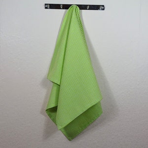 Dish towel tea towel cotton woven green white striped image 4