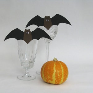 Halloween bat decoration clip - party favor place card table setting - set of 6