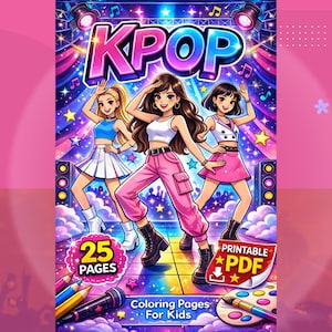 Kolorowanki dla dziewczyn z K-Popu – życie w grupie idolek, występy na scenie, ćwiczenia taneczne i materiały zza kulis – do wydrukowania w formacie PDF