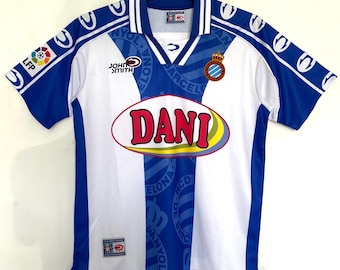 RCD Espanyol 1999/00 Retro Hemmatröja, La Liga Vintage Fotbollströja