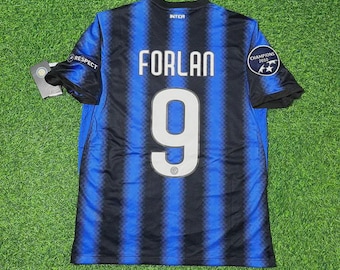 Diego Forlan Inter Milan 2011/12 tröja #7, Serie A fotbollströja, Nerazzurri Kit