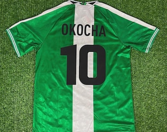 Jay-Jay Okocha 10 - Nigeria 1994 1996 Retro Kit Jersey Maillot Trikot Fotbollströja
