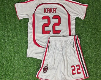 Kaká #22 – AC Milan 2007 Vintage Soccer Jersey Set for Kids