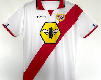 Rayo Vallecano 2001/02 Hemmatröja Retro, La Liga Vintage-tröja, Klassisk Fotbollsställ