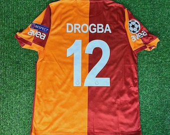 Didier Drogba #12 Galatasaray Retro 2012-2013 Sezonu Formasi hemmatröja Trikot Maillot fotbollströja