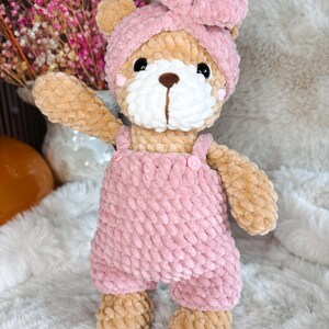NO-SEW Teddy Bear With Overalls Crochet PDF Pattern
