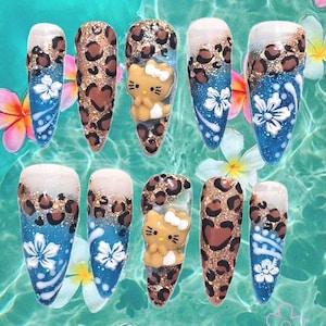 Presse sur les ongles - Kitty Gyaru Summer Nails