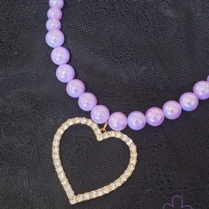 Sparkly heart necklace ~ Gyaru