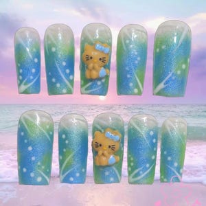 Presse sur les ongles - Kitty Gyaru Summer Nails