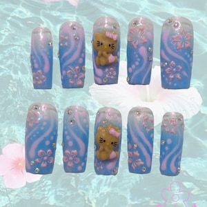 Presse sur les ongles - Kitty Gyaru Summer Nails